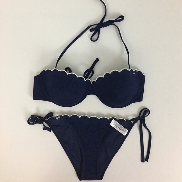 ❗️$5 CLEARANCE ❗️RARE Top shop scallop navy blue bikini HTF size 4 & 12 - Picture 5 of 8